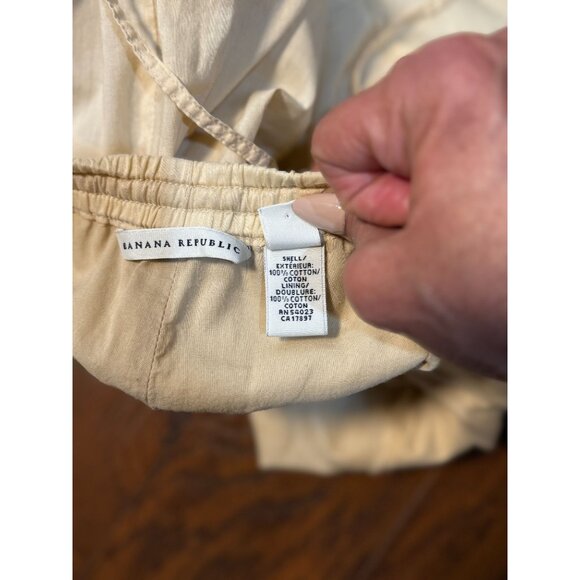 Banana Republic Womens Size M Beige Cotton Midi Skirt A-Line Pleated Boho Chic - Picture 7 of 7